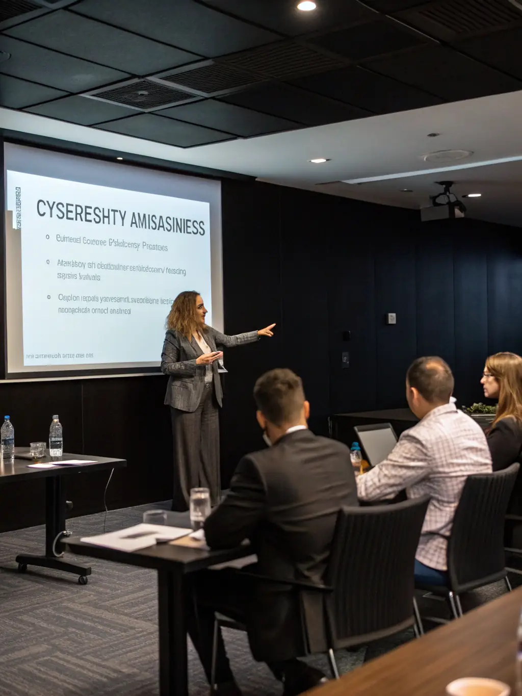 A student successfully presenting a cybersecurity project, demonstrating vulnerability testing and ethical hacking techniques in a cybersecurity lab at fastcluster.site.
